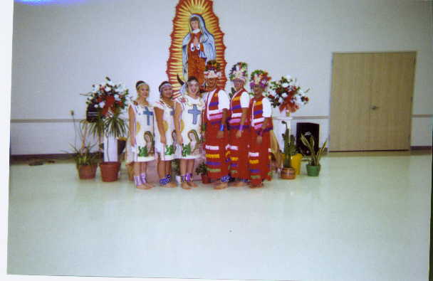 Vanna, Annie & Audry with Luis, Josh & Joe performing Los Matachines for Our Lady of Guadalupe